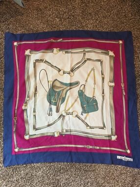 J. Mico Sancho Paris Vintage Equestian With Green Saddle Scarf